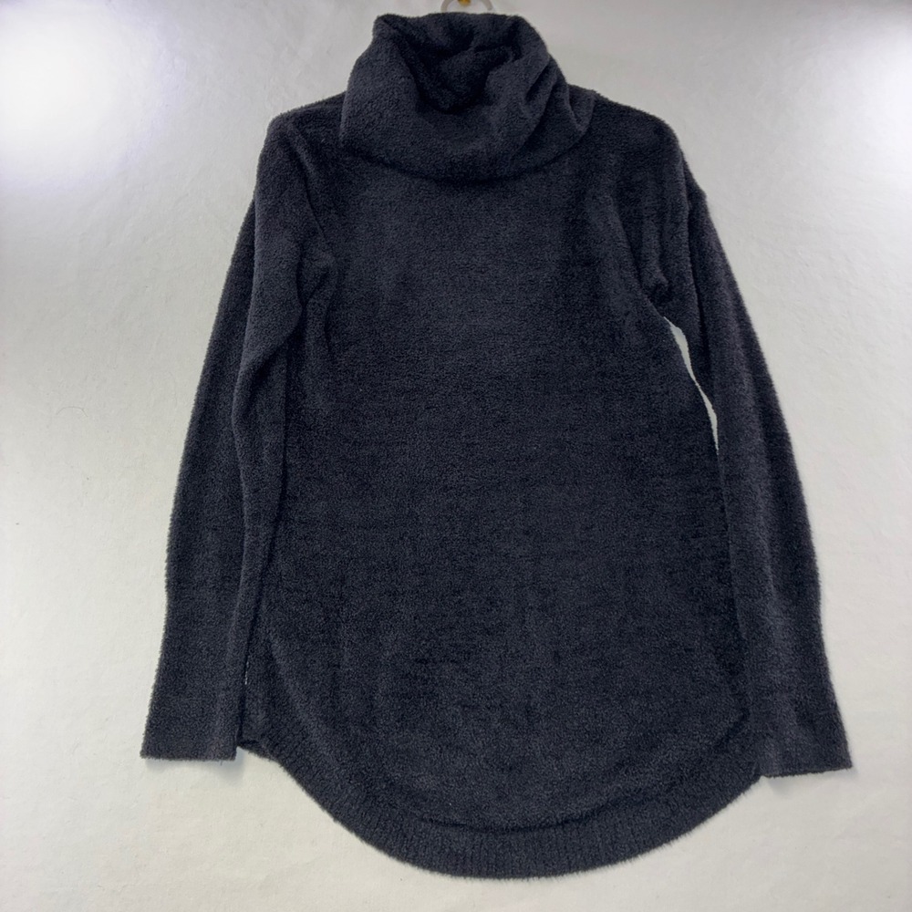 524 Minimalist Barefoot Dreams CozyChic Lite Sweater XS Gray Cowl Neck Knit